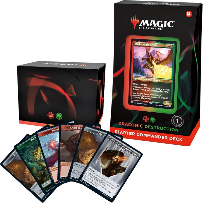 Magic the Gathering Starter Commander Deck – Draconic Destruction (Red-Green) | Ready-to-Play Deck for Beginners and Fans | Ages 13+ | Collectible Card Games - Image 1
